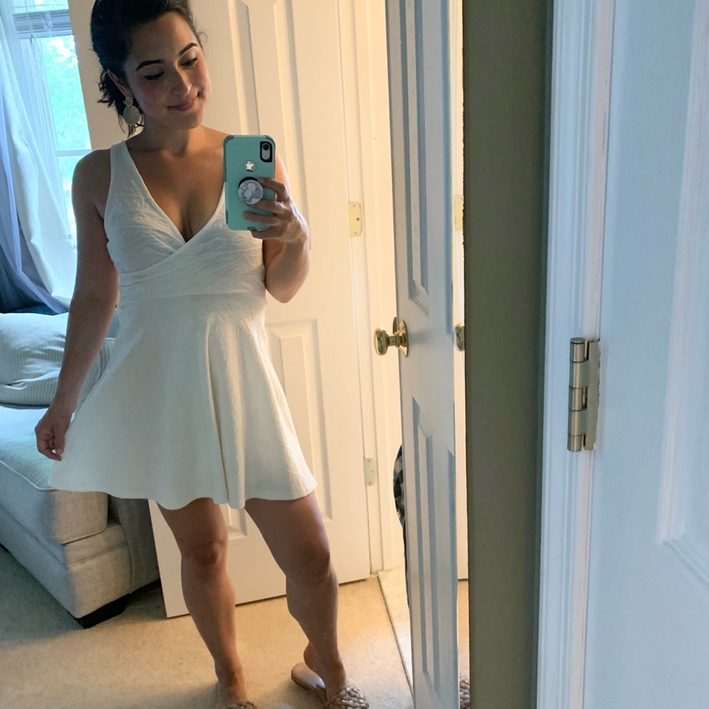 Ginger G White Casual Skater Dress